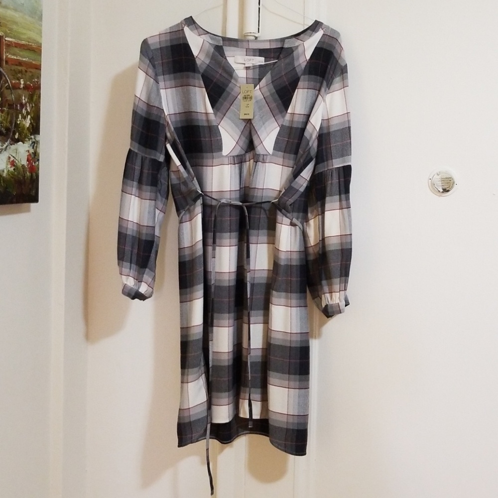 Loft Linen Dress NWT L Petite